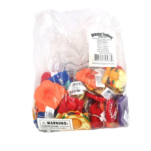 Oriental Trading Co. Mini Food Popits Keychain 32 Pcs Quirky Party Collectibles - Picture 2 of 8
